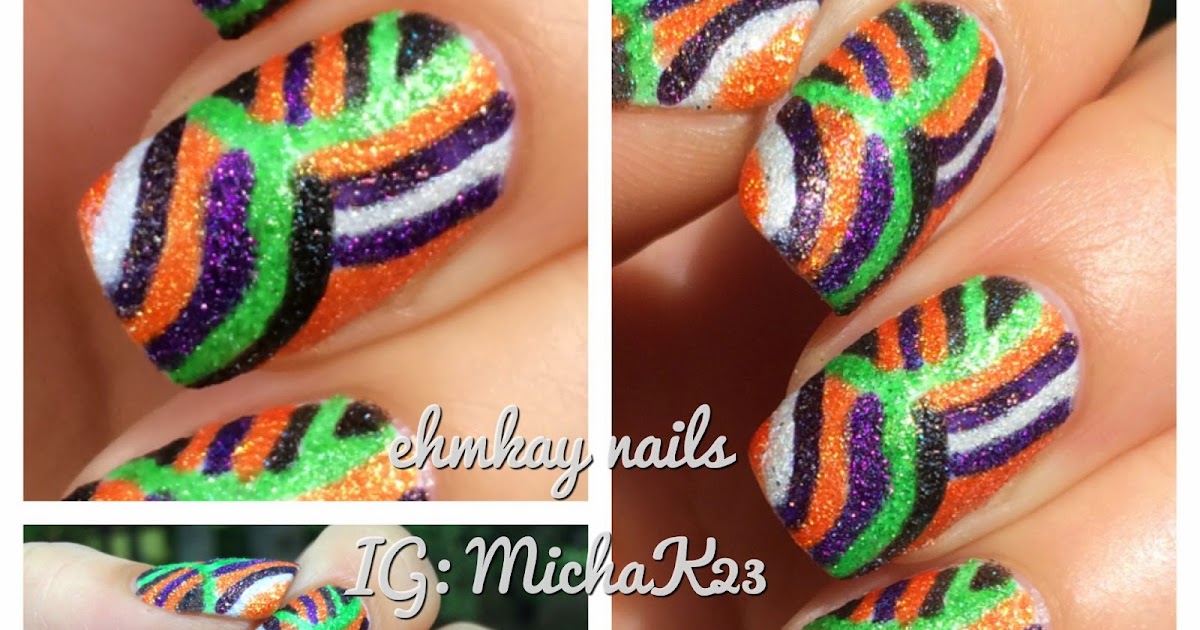 ehmkay nails: Halloween Texture Dizzy Swirl Lollipop Nail Art