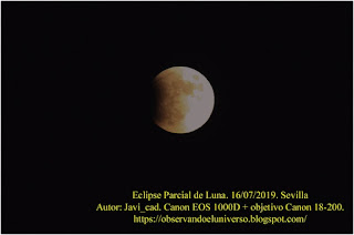 Eclipse Parcial de Luna 16 de julio de 2019