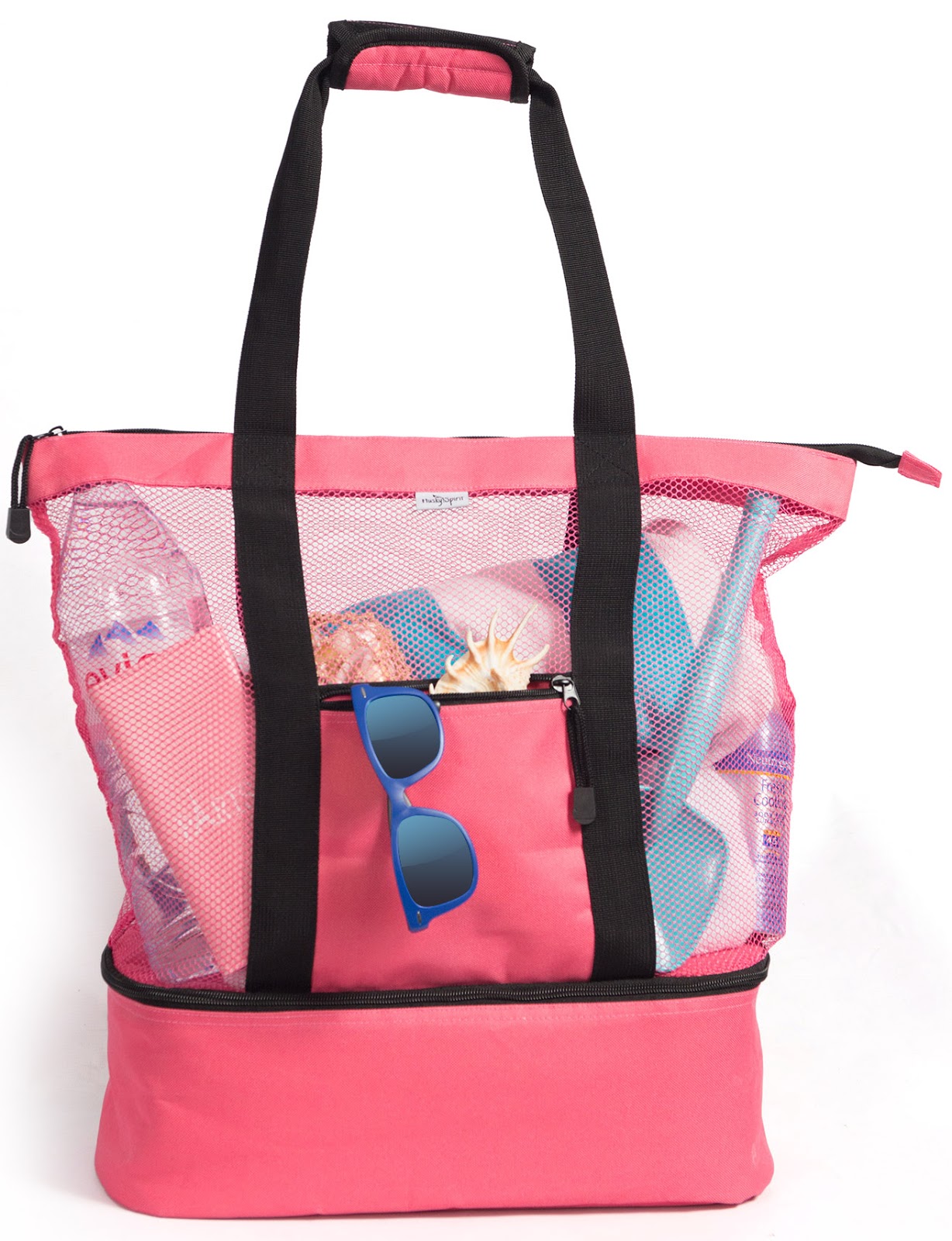 Deon Reviews 4U: Pink Mesh Beach Tote Bag with Cooler Compartment