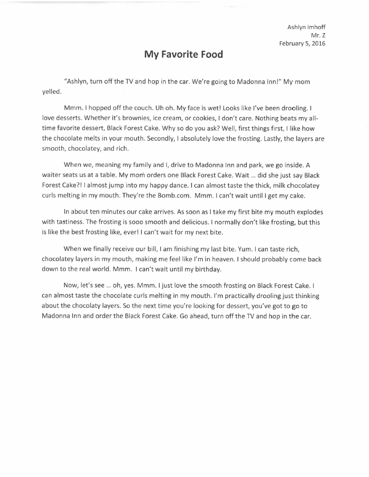 [46+] Sample Essay My Favorite Food, 002 My Favorite Food Essay Example ...