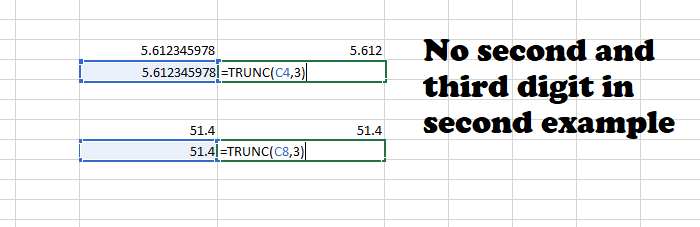 ฟังก์ชัน TRUNC Excel