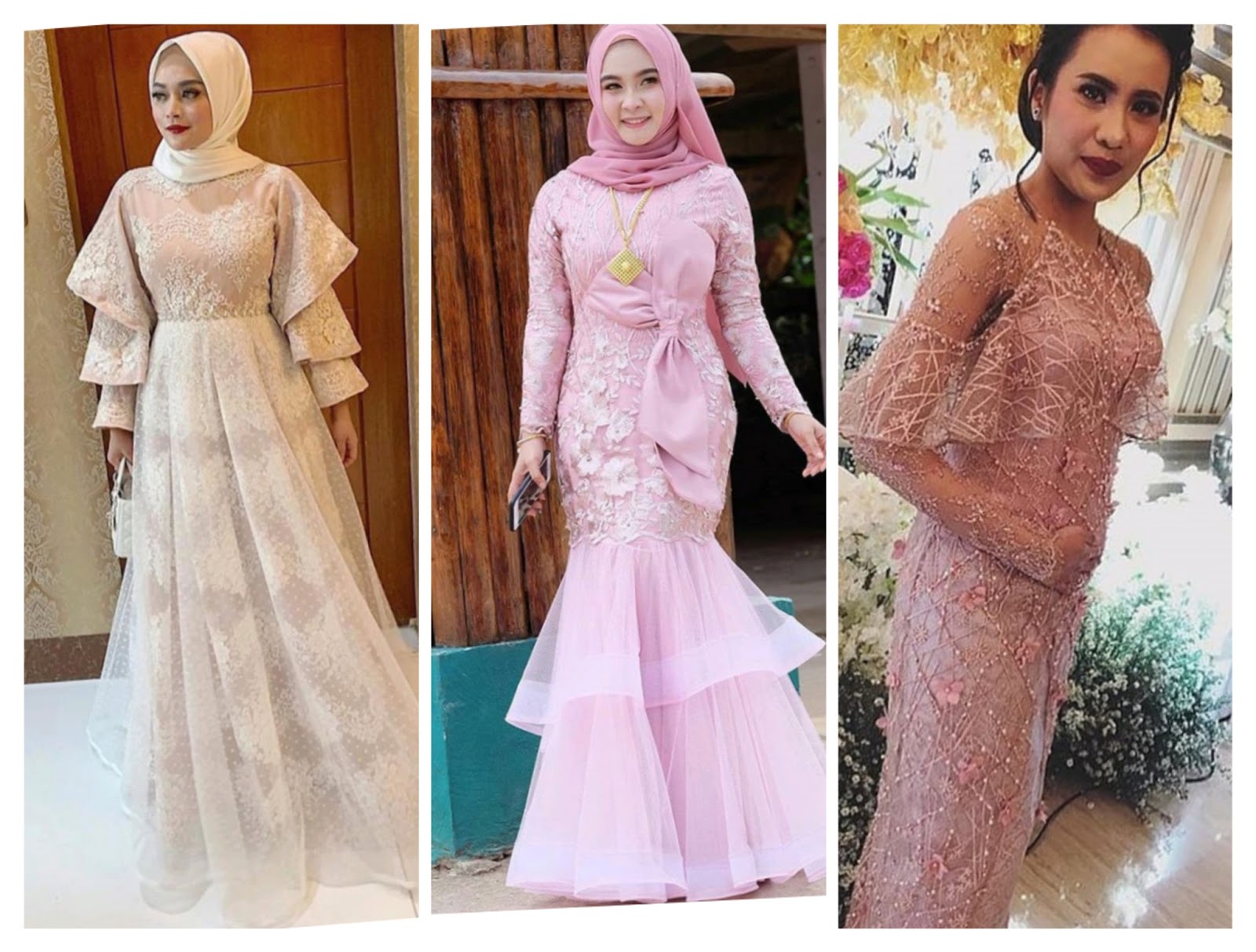 Model Gamis Variasi Brokat