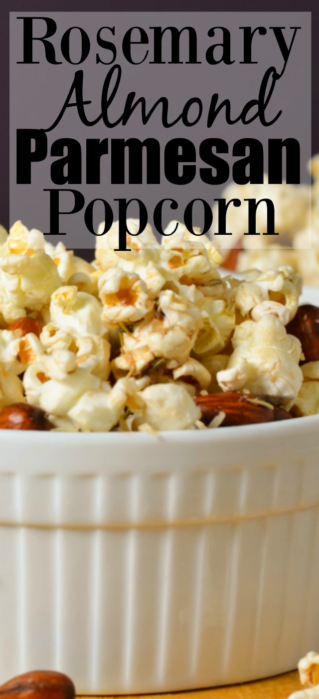 Rosemary Almond Parmesan Popcorn