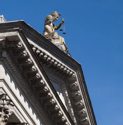 The scales of Justice in Cork, Ireland