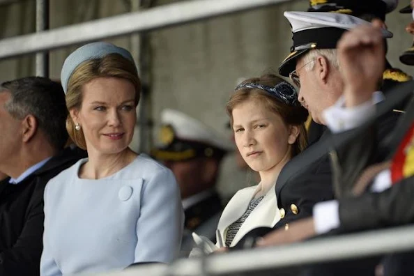 King Philippe of Belgium, Queen Mathilde of Belgium and Princess Elisabeth, Duchess of Brabant, attended the ship launching ceremony of the P902 Pollux ship with the Duchess of Brabant as official godmother, at the Zeebrugge naval base