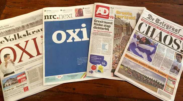 Τα ...ελληνικά πρωτοσέλιδα του Ολλανδικού Τύπου