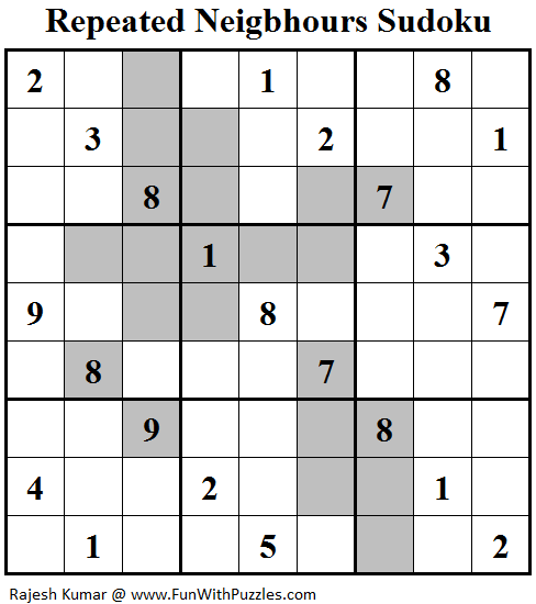 Repeated Neigbhours Sudoku (Daily Sudoku League #130)