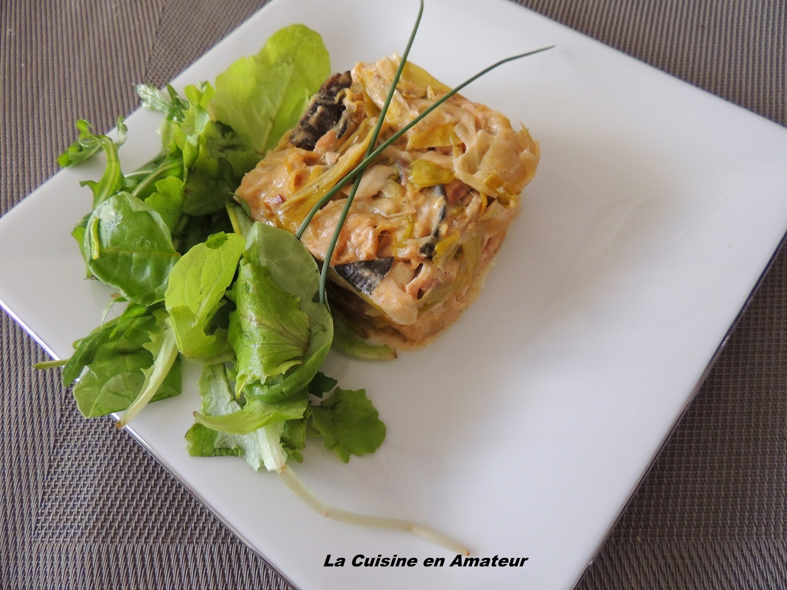 La cuisine en amateur de Maryline Fondue de poireaux et saumon
