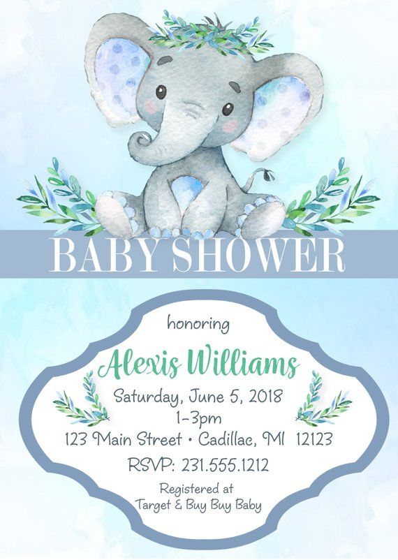 Elephant Baby Shower Invitation