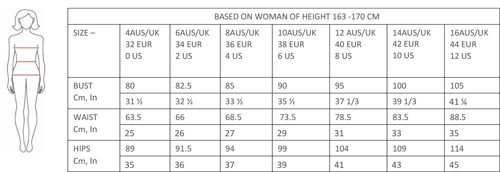 Women S Number Size Chart