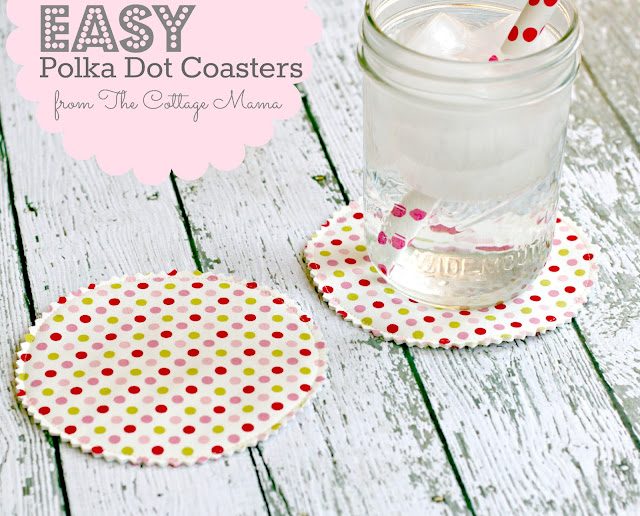 EASY Polka Dot Drink Coasters by the Cottage Mama