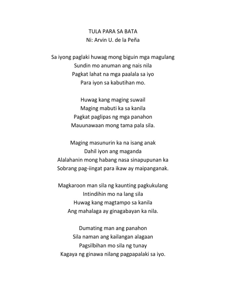 Tula Tungkol Sa Magulang 15 Tula Para Sa Magulang Pinoy Collection