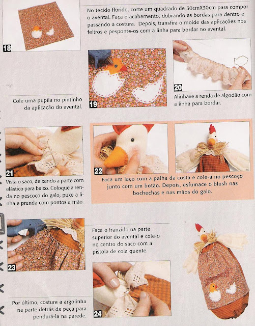puxa-saco - patchwork - galinha - PAP (diy) com molde