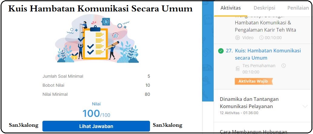 Kunci Jawaban Kuis Hambatan Komunikasi Secara Umum Karirmu By Sekolahmu - San3kalong