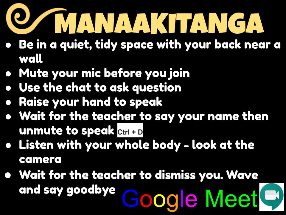 Ōwai19 @ Ōwairaka District School: Reminders for our Google Meeting