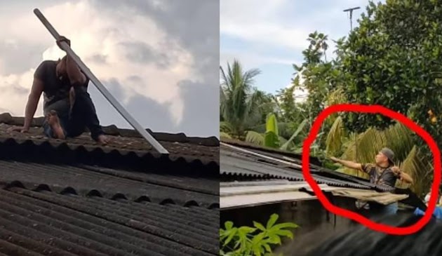 VIDEO: Maling Apes Terjebak di Atap Selama 6 Jam, Niat Bobol Rumah Muazin Malah Tak Mau Turun Ketakutan