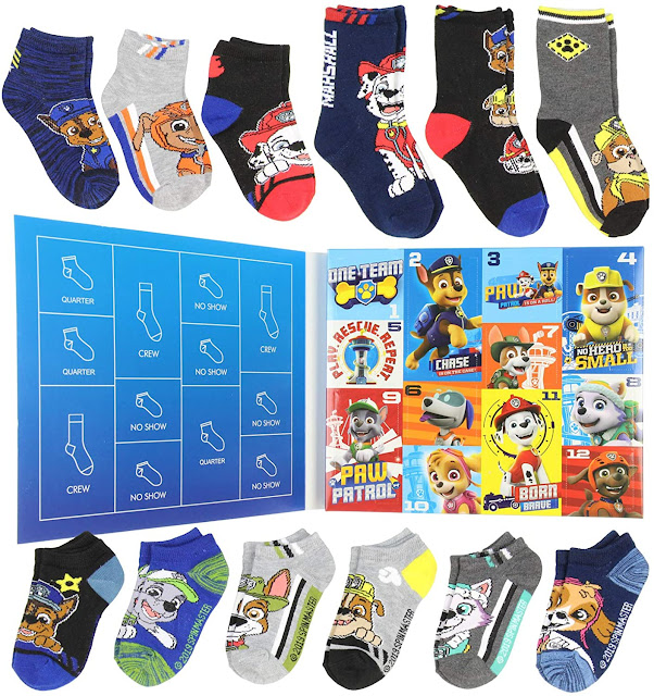 NickALive! Nickelodeon Paw Patrol Kids 12 Days of Socks Holiday Advent