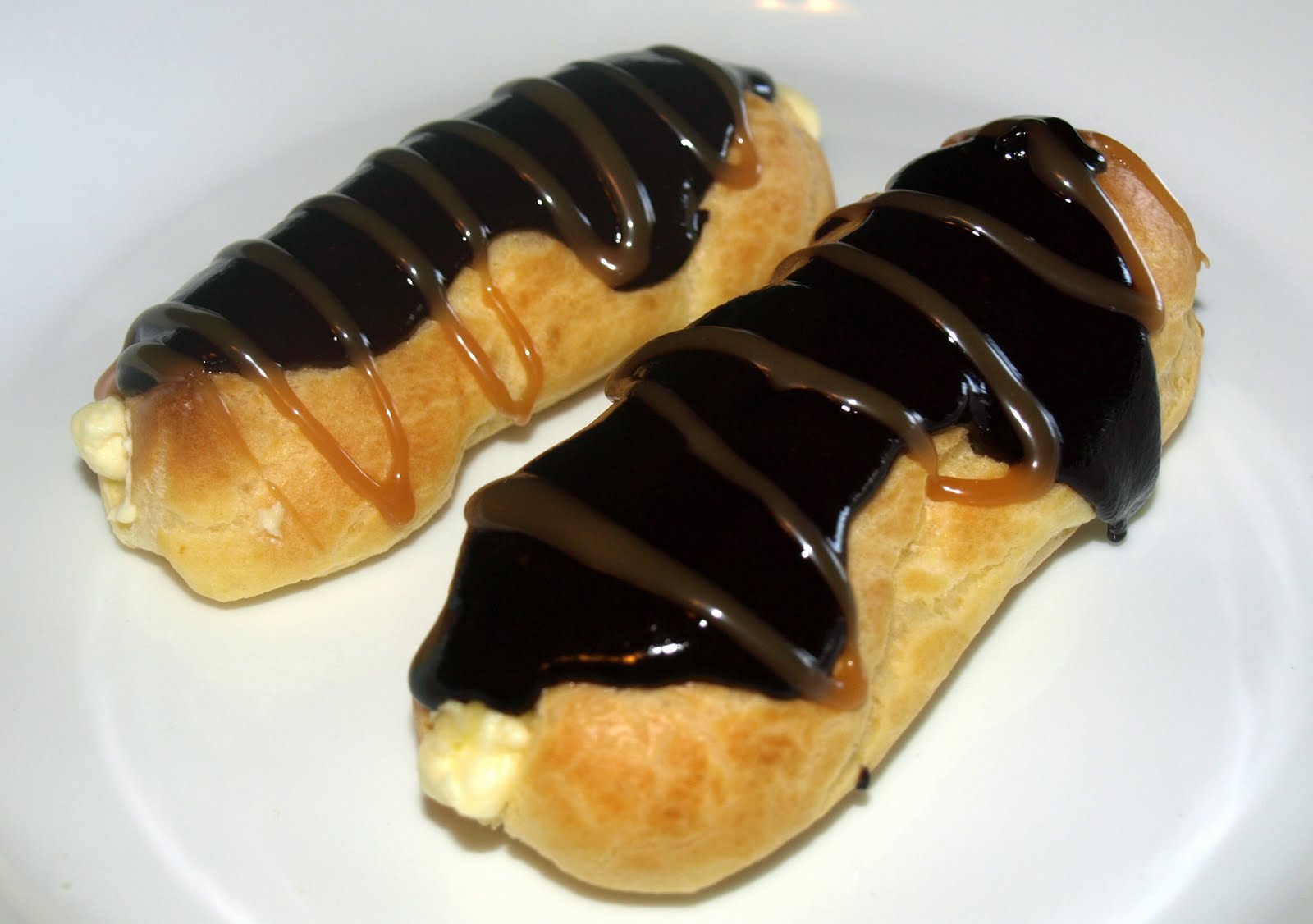 fat bottom dark chocolate and salt caramel eclairs...