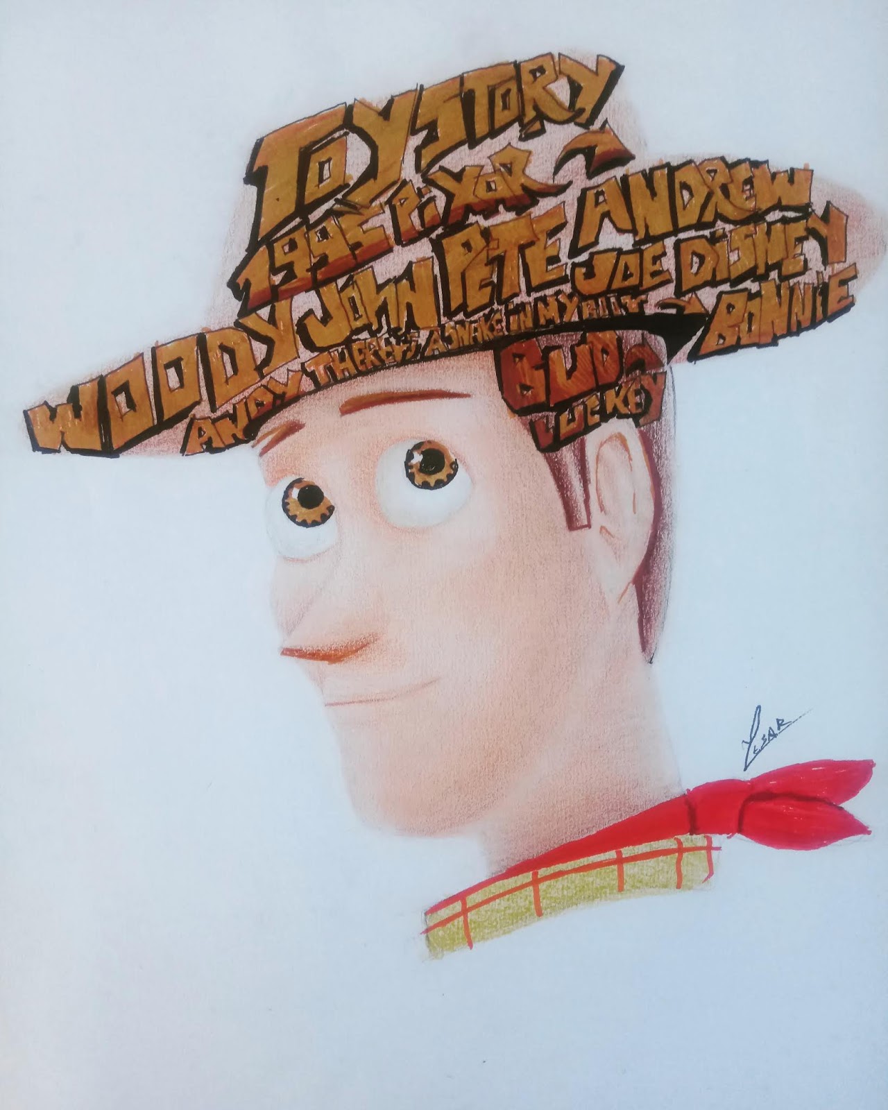 Wellerson Cesar: Drawing with Lyrics - Woody ( Toy Story )