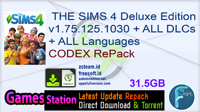 THE SIMS 4 DELUXE EDITION (v1.75.125.1030 + ALL DLCs + ALL Languages) CODEX RePack