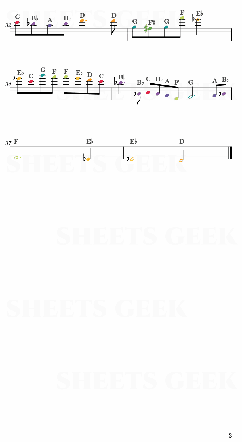 Love Theme - Ennio Morricone (Cinema Paradiso) Easy Sheet Music Free for piano, keyboard, flute, violin, sax, cello page 3