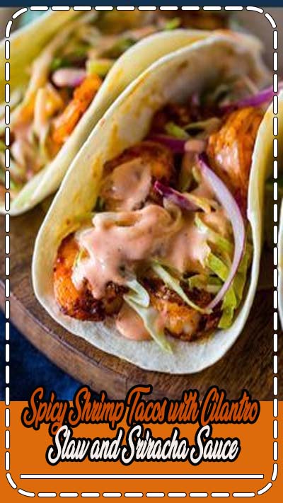 Spicy pan grilled shrimp tacos loaded with a zest honey cilantro lime slaw and topped with a creamy sriracha sauce. These tacos are spicy, sweet, zesty and bursting with flavor!