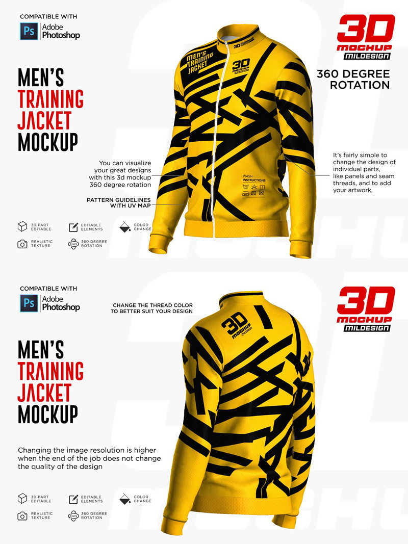 3D Men's Training Jacket Mockup 5271763 2 3D Men%2527s Training Jacket Mockup