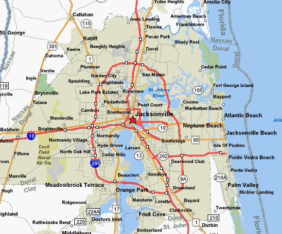 Printable Map Of Jacksonville Florida - Printable Word Searches