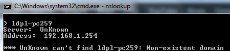 nslookup cant find unspecified error nslookup cant find unspecified error