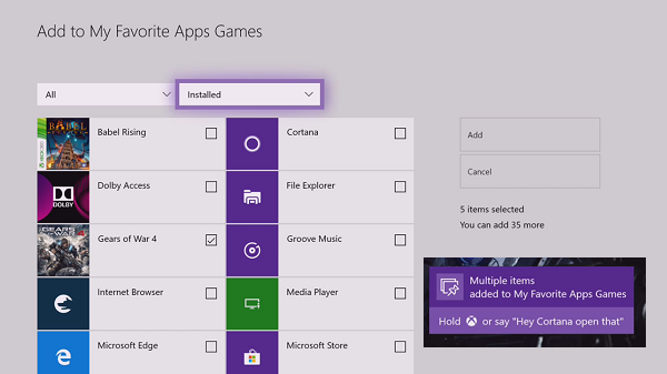 Apps Games toevoegen aan Xbox One