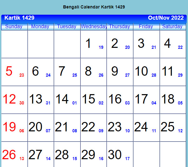 Bangla Calendar 2022 PDF Bengali Calendar 1429, Bengali Panjika with