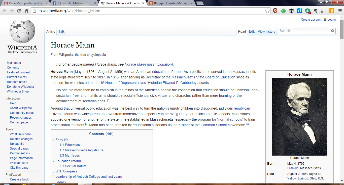 Horace Mann page on wikipedia