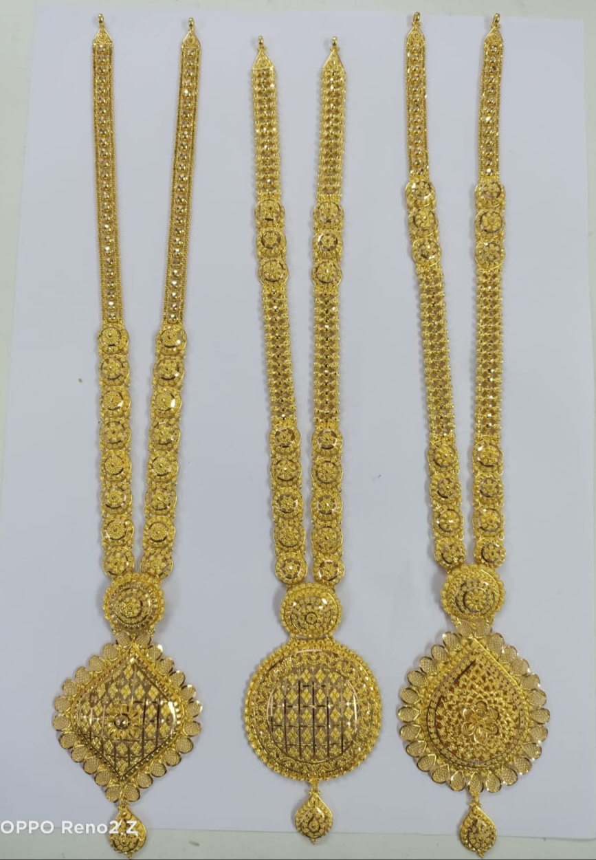 Latest Gold Ranihaar Long Necklace U Set Long Haram Designs Samanta Jewellers Gold