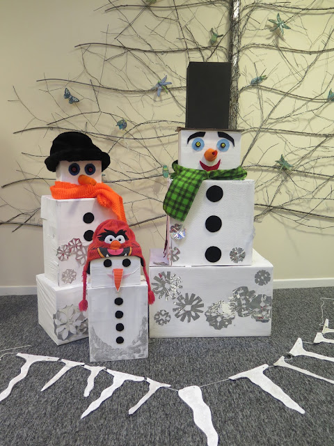 Snowman Made Out Of Boxes