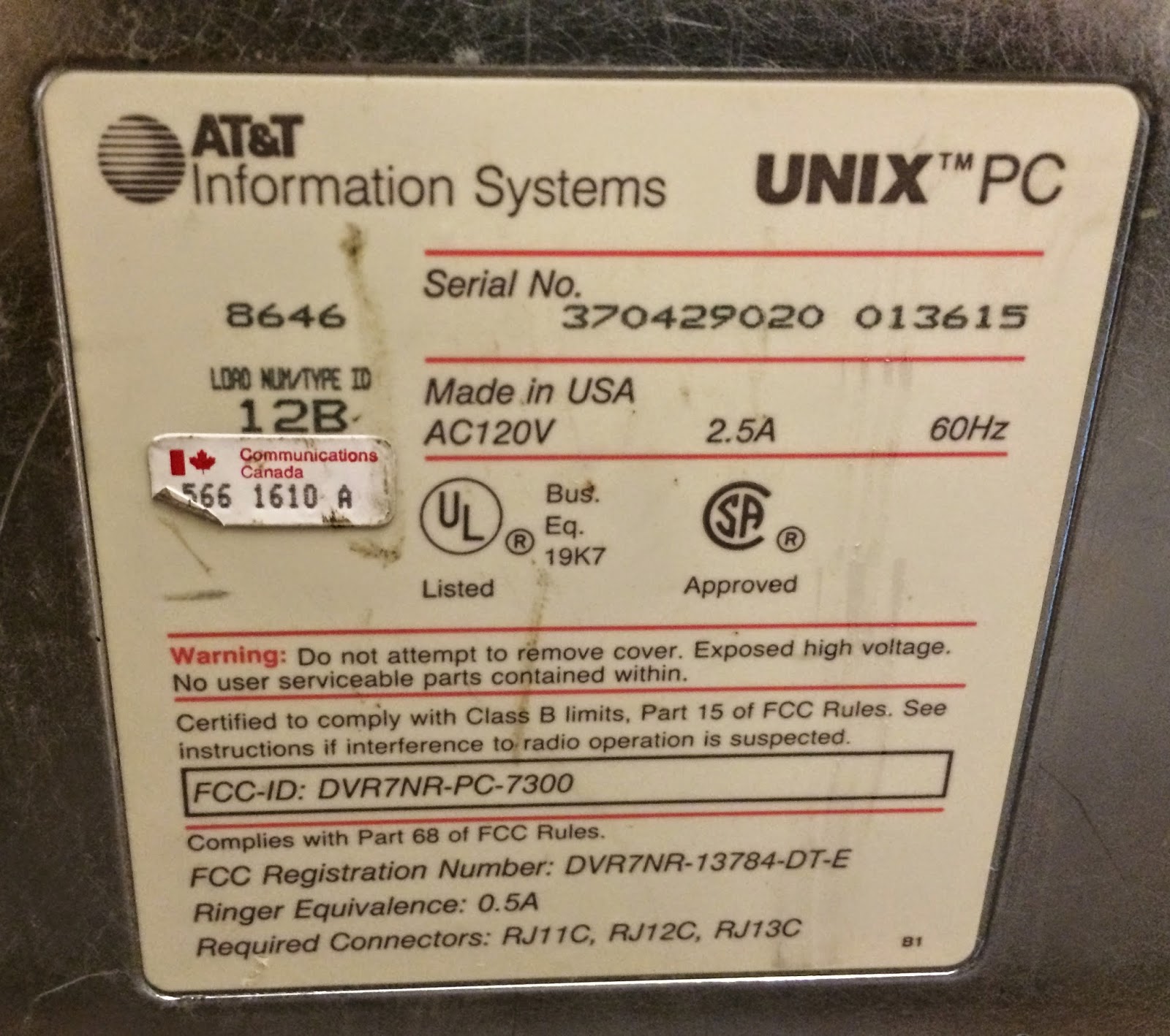 Convergent Technologies MightyFrame: AT&T 7300 / UNIX PC / 3b1