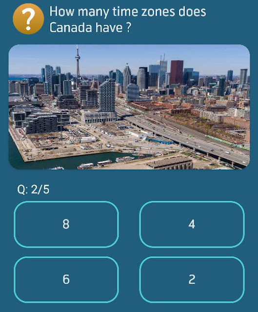 How many time zones does Canada have?