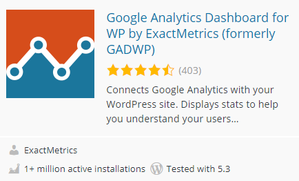 Google Analytics Dashboard for WP by ExactMetrics (formerly GADWP) Google Analytics Dashboard for WP by ExactMetrics (formerly GADWP)