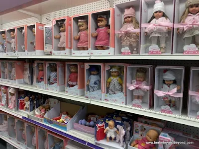 so many dolls at Talbot's Toyland in San Mateo, California