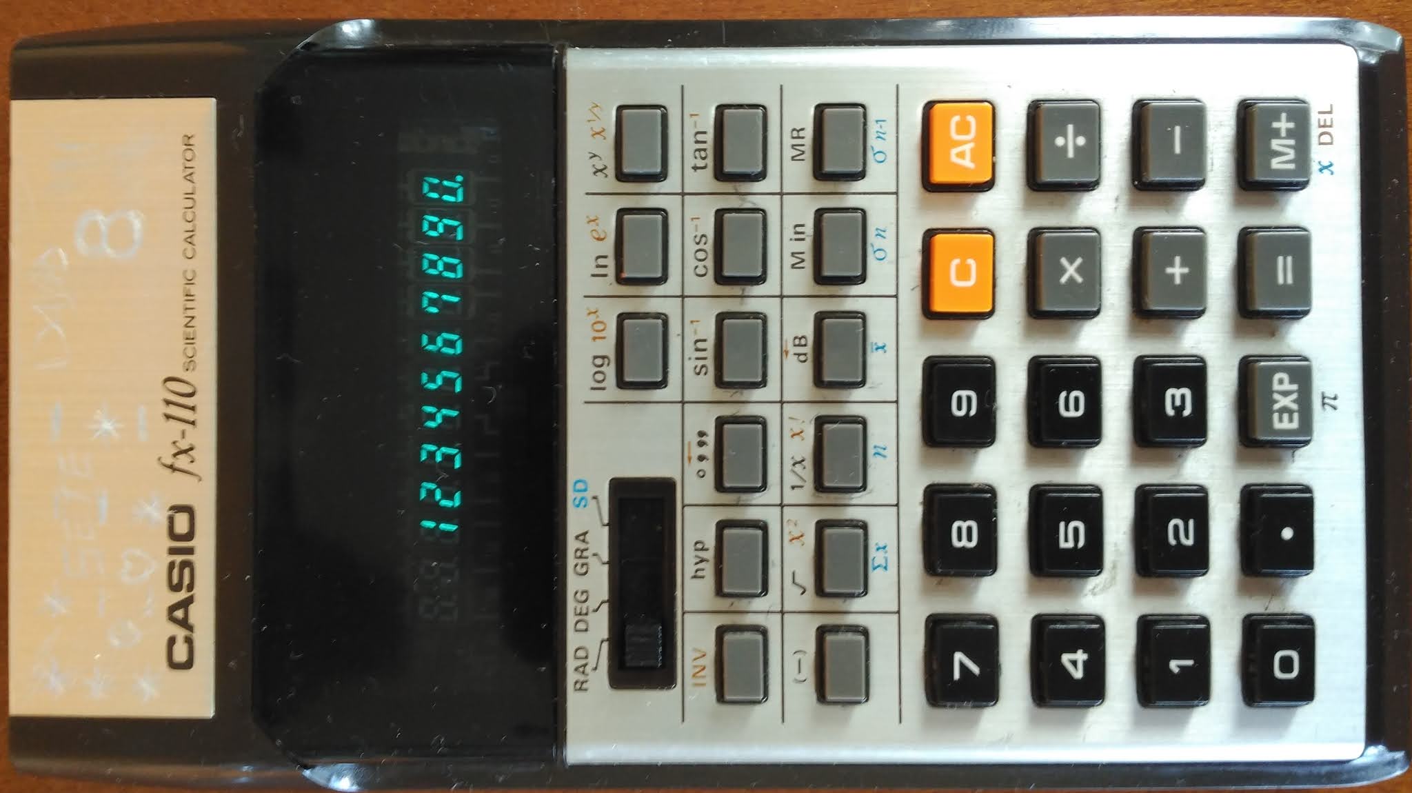 Retro Ordenadores Orty Calculadora Casio fx110 (1977)