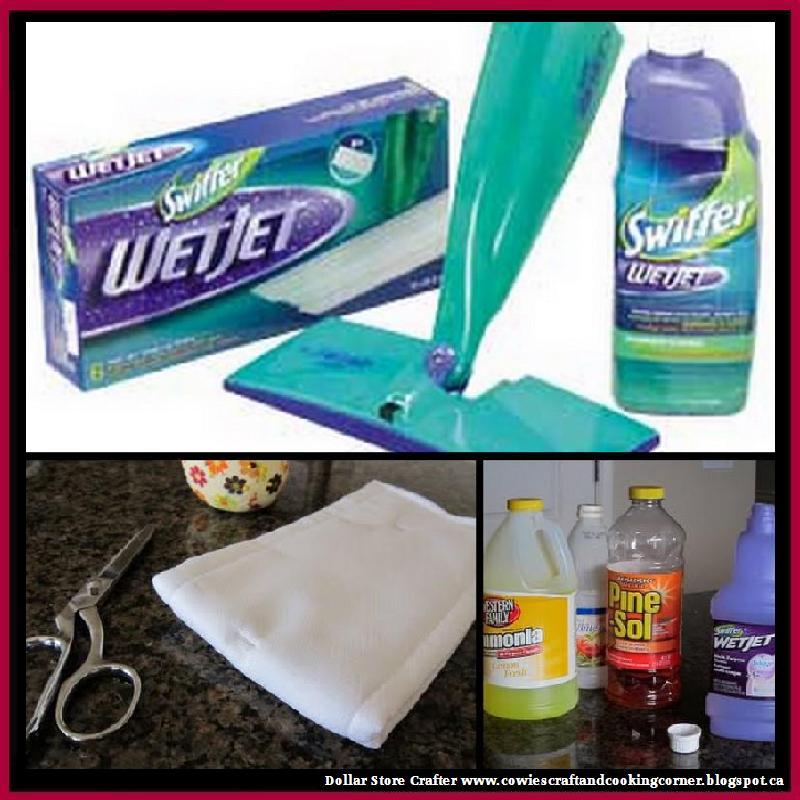 Dollar Store Crafter DIY Swiffer Wet Jet Pads & Solution