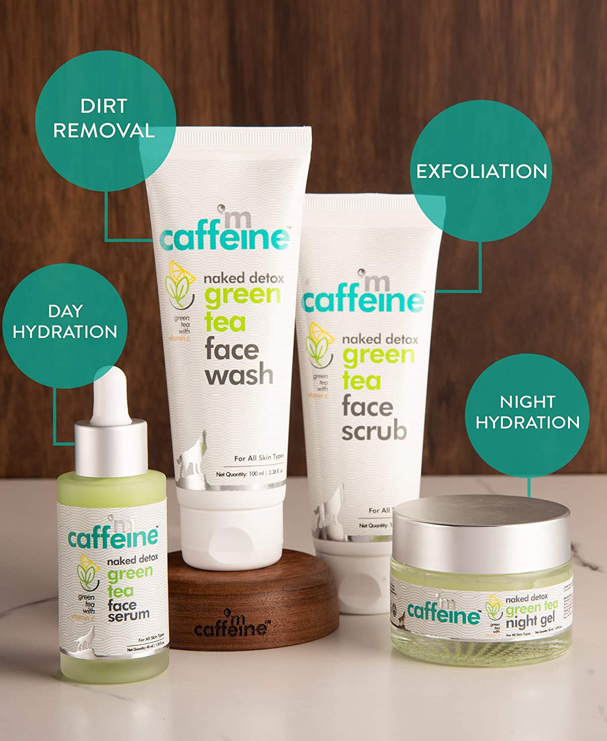 mCaffeine Naked Detox Green Tea Face Serum Hydration Vitamin C