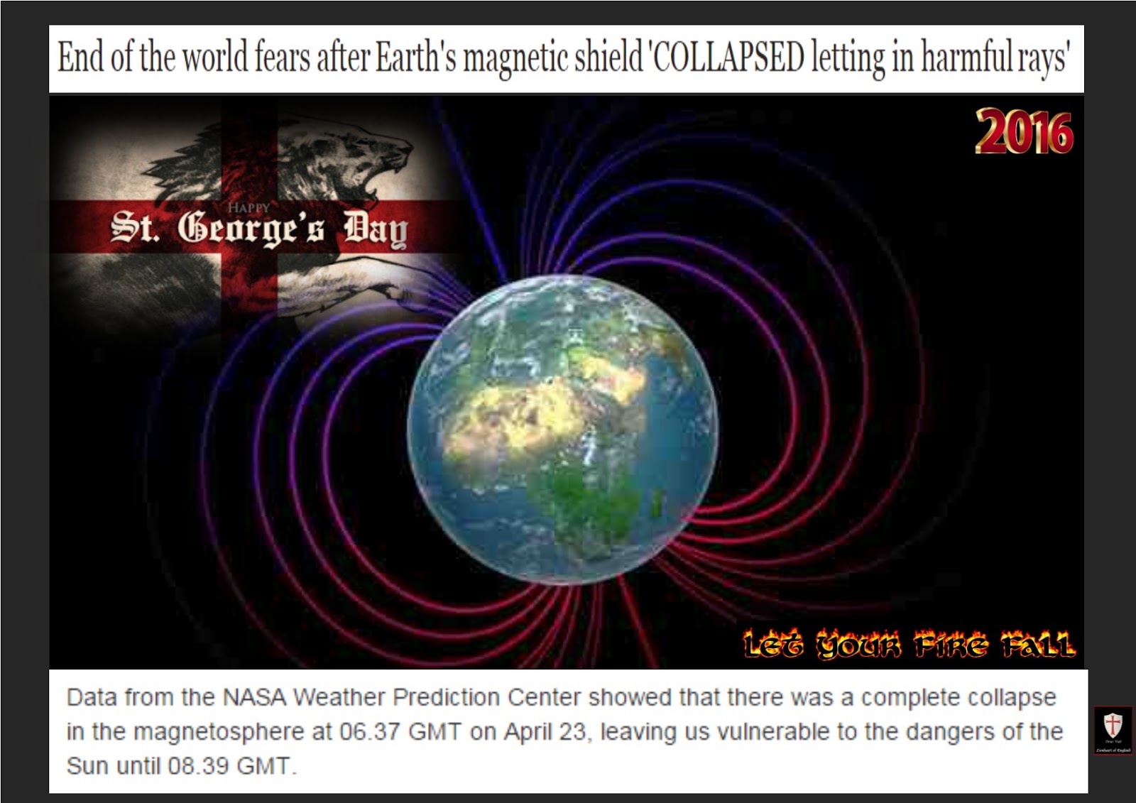 Lionheart Earths Protective Shield collapsed leaving Earth