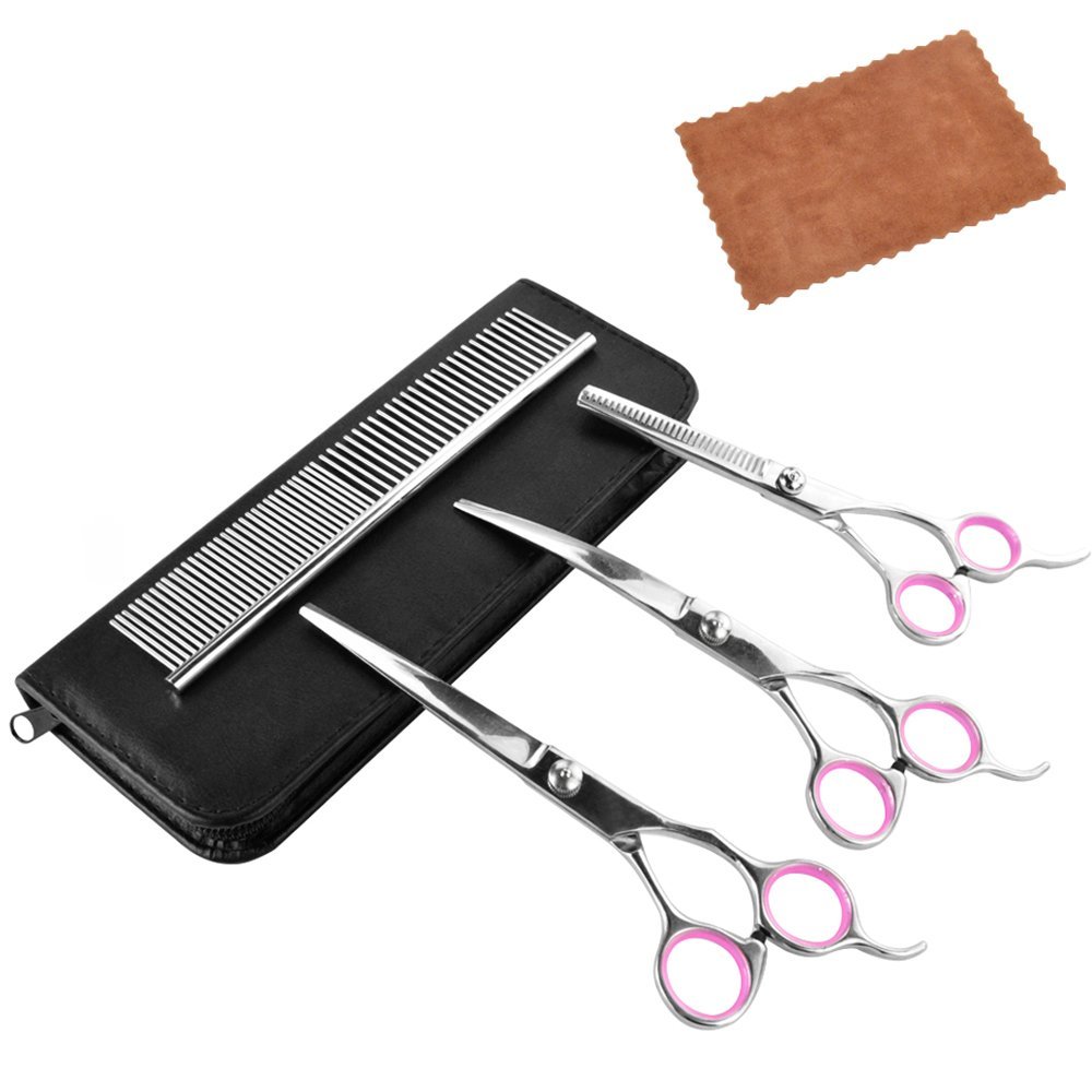 Char's Daily Reviews Gimars Heavy Duty Stainless steel Titanium coated Pet Grooming Scissors Set