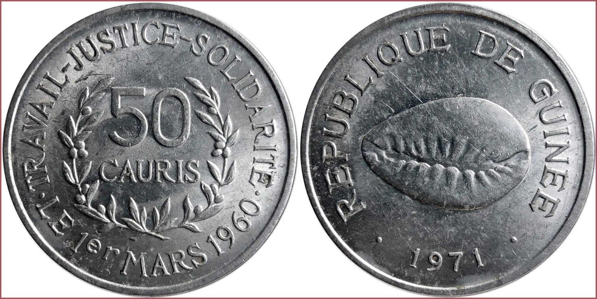 50 cauri, 1971: Republic of Guinea