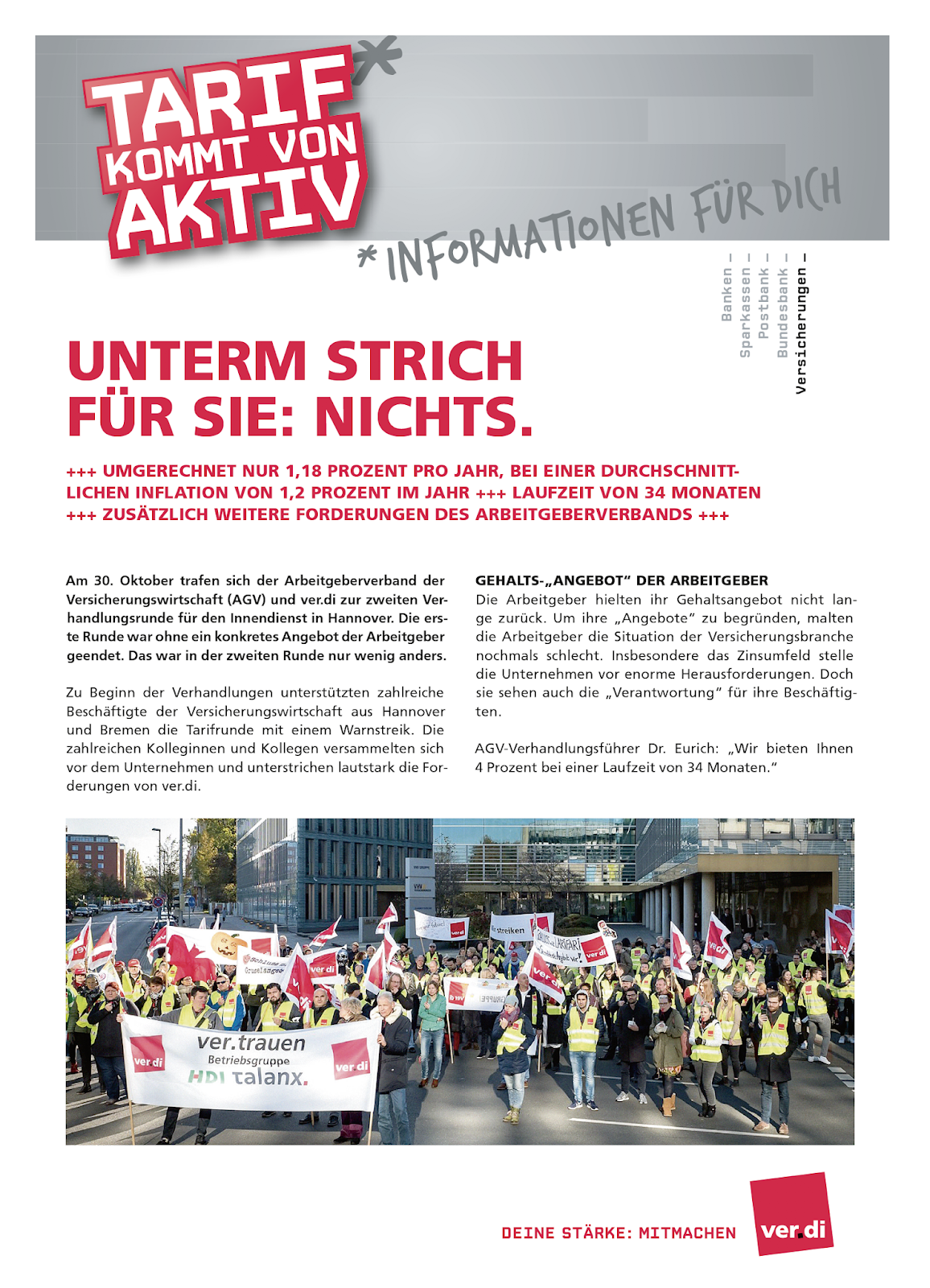 Flugblatt Zur 2 Verhandlungsrunde Tarifrunde Versicherungen