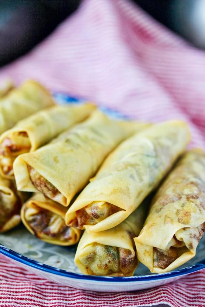 Air Fryer Pork and Vegetable Spring Rolls Karen's Kitchen Stories