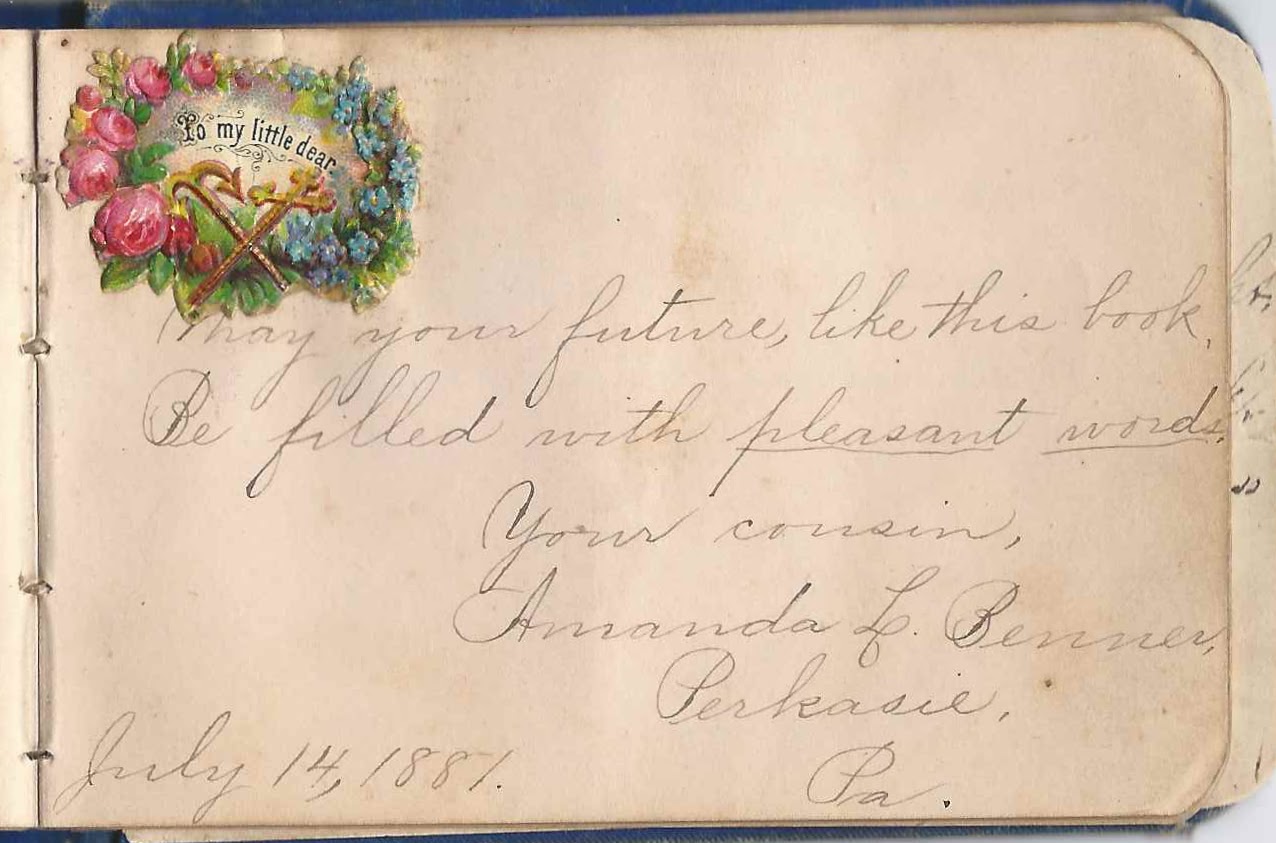 Heirlooms Reunited: 1880s Autograph Album of Annie Benner Beidler or ...
