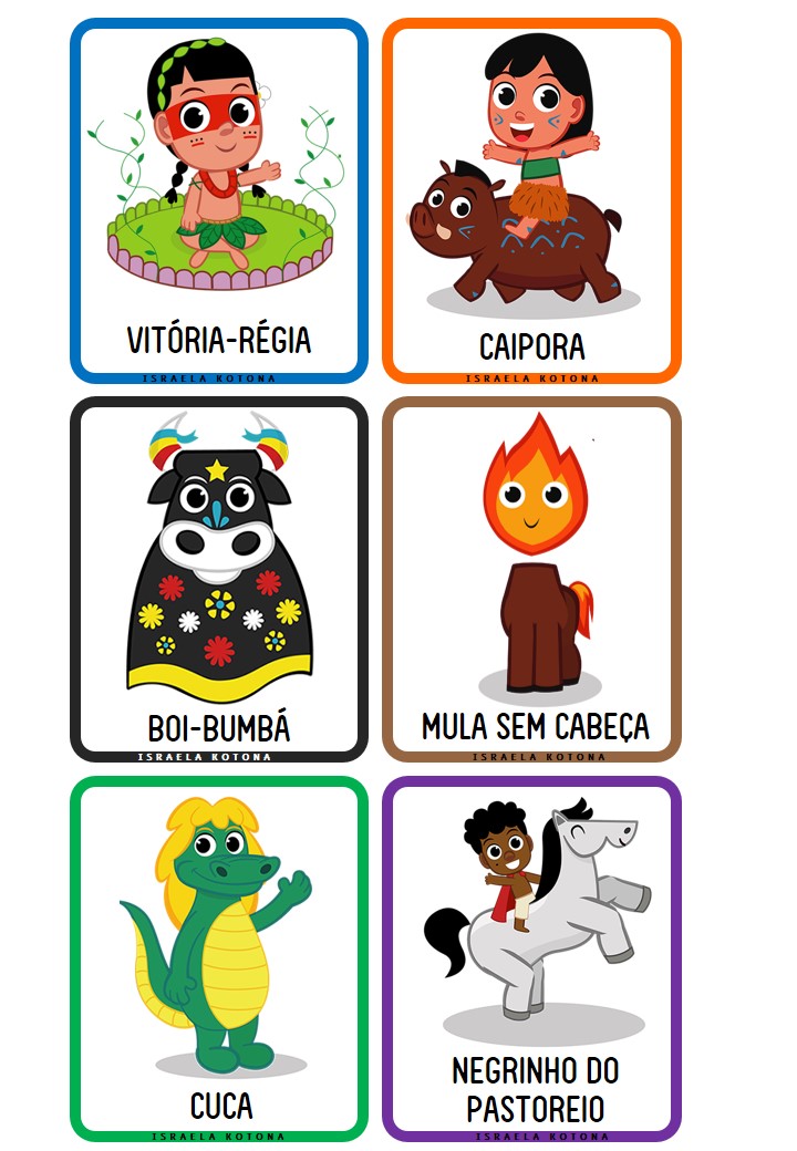 Jogo Da Memoria Folclore Imprimir Personagens Brasileiro X