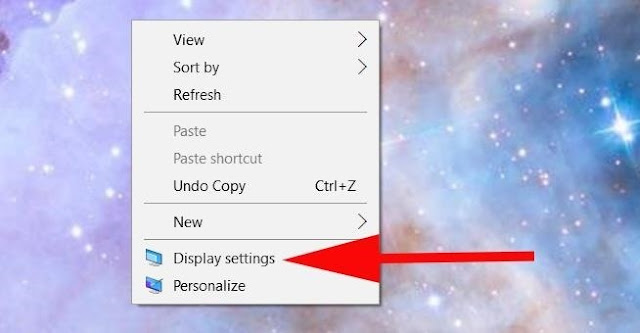 Windows 10 Righ-Click Then Display Setting You Can Choose
