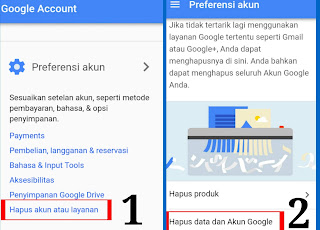 Cara hapus akun google